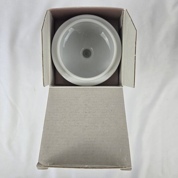 Vintage Porcelain Apothecary Jar White Pink Gray Pattern with Pink Stripe Accent - Picture 11 of 12